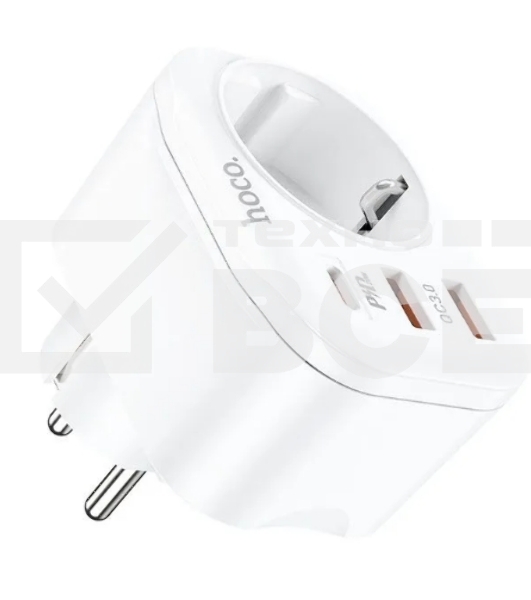 Сетевой фильтр Hoco NS3 1 Socket + PD 20W + 2xUSB QC3.0 18W белый