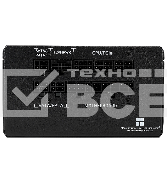 Блок питания Thermalright, 750W 80+ Bronze (ATX, 3.0, PCIe 5.0, Full modular, 1x24(20+4)pin, 2xCPU 8(4+4)pin, 4xPCIe*2 8(6+2)pin, 3xSATA3, 1x12+4pin (12VHPWR PCIe 5.0 12+4pin 600mm), 3xMOLEX4pin, Active, 120x120mm, 150x140x86mm, APFC, black)