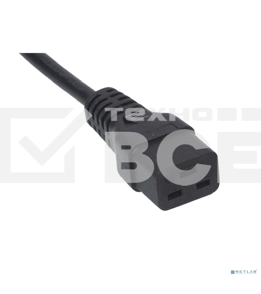 Шнур ввода/вывода Cabeus, IEC 60320 С19, вилка IEC 60320 С20, 1.8 м, 16А, из кабеля 3х1,5 мм², черный