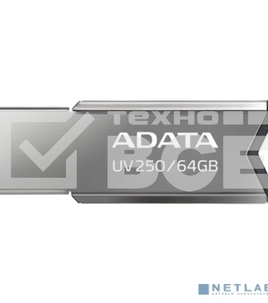 Флешка USB ADATA UV250 (AUV250-64G-RBK), 64Gb, USB 2.0, R/W 25/10, черный