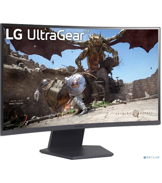 Монитор 27' LG 27GS60QC-B VA 2560x1440, 180 Гц, 1 мс, 16:9, 300 кд/м², HDMI 2.0, DP 1.4, 3.5 Jack, HDR10, FreeSync, изогнутый экран (1000R), черный
