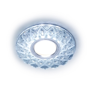 Встраиваемый точечный светильник Ambrella light S375 CL/FR прозрачный/матовый GU5.3+3W(LED WHITE) D120*25