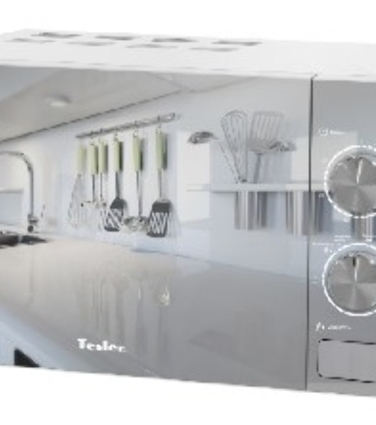Микроволновая печь Tesler MM-2002 зеркальный/черный, 20 л, 700 Вт, переключатели - поворотный механизм