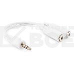 Кабель-разветвитель аудио сигнала Gembird CCA-415W (переходника для наушников) белый, фото 1