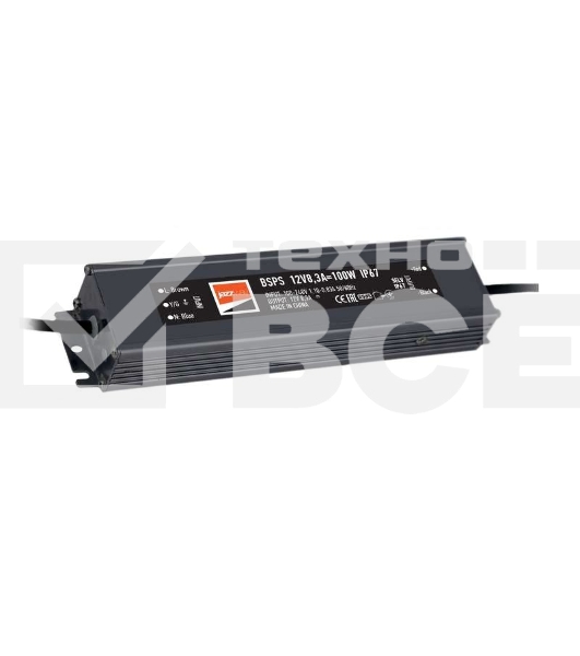 Драйвер BSPS 12В 8.3A=100Вт влагозащ. IP67 JazzWay 3329280A