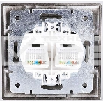 Розетка 2-м СП Мира 16А IP20 с заземл. керам. черн. бархат LEZARD 701-4242-127, фото3