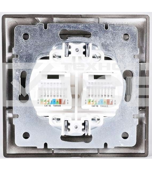 Розетка 2-м СП Мира 16А IP20 с заземл. керам. черн. бархат LEZARD 701-4242-127