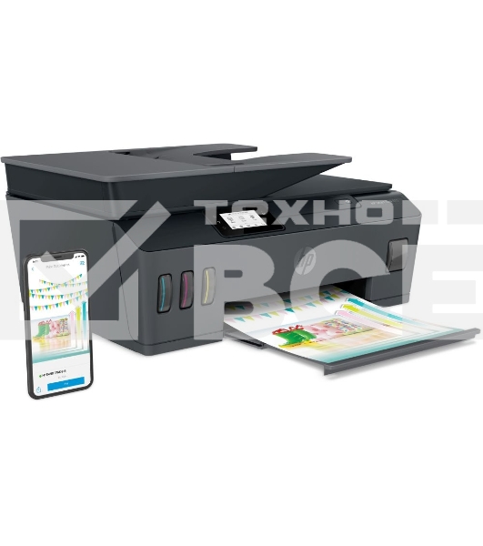 МФУ струйный HP Smart Tank 615 AiO (Y0F71A), A4, цветной, печ. до 22 стр/мин. (ч/б) до 16 стр/мин. (цвет), скан. до 5 стр/мин. (ч/б) 3 стр/мин. (цвет), 1200 x 1200 dpi (ч/б печать, скан.) 1200 x 4800 dpi (печать цвет), USB, Wi-Fi, BlueTooth, Air Print, Mo