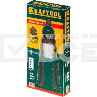 Заклепочник KRAFTOOL 31161двуручный для заклёпок из al стали нерж стали d=2.4/3.2/4.0/4.8мм