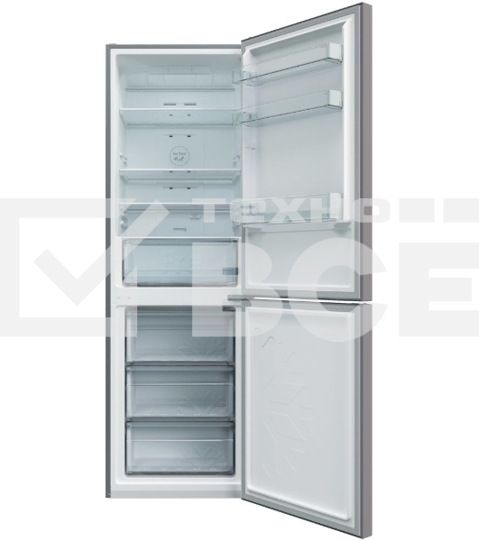 Холодильник Candy CCRN 6180S Комби, 185x59.5x65.7 см, No Frost, полезный объем 333 (227/106) литров, А класс, 40 дБ, 1 компрессор, R600 a, ST, электронное управление внутри на верхней панели, освещение камеры LED (светодиодное), потреление энергии 408кВтч