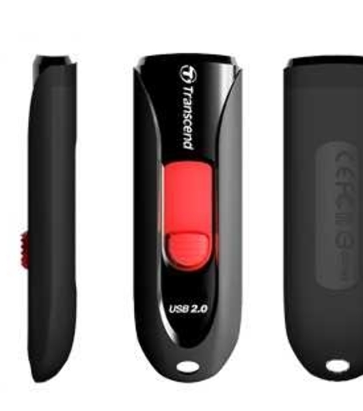 Флешка USB Transcend JetFlash 590 (TS64GJF590K), 64Gb, USB 2.0, R/W 25/15, черный/красный