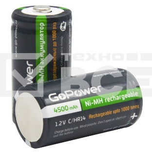 Аккумулятор бытовой GoPower HR14 C BL2 NI-MH 4500mAh блистер (2 шт.)