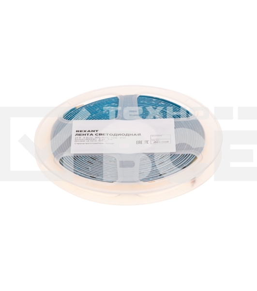 Лента светодиодная 24В, COB 8Вт/м, 320 LED/м, 4000K, 8мм, 5м, IP20 Rexant