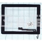 Сенсорное стекло (тачскрин) для iPad 4 черное с кнопкой OEM, фото 1