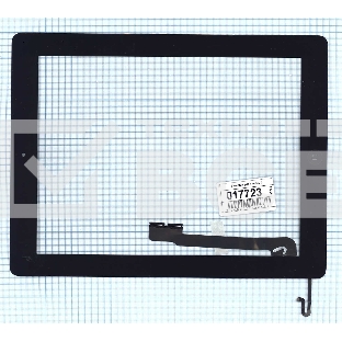 Сенсорное стекло (тачскрин) для iPad 4 черное с кнопкой OEM
