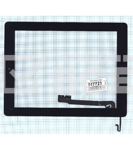 Сенсорное стекло (тачскрин) для iPad 4 черное с кнопкой OEM