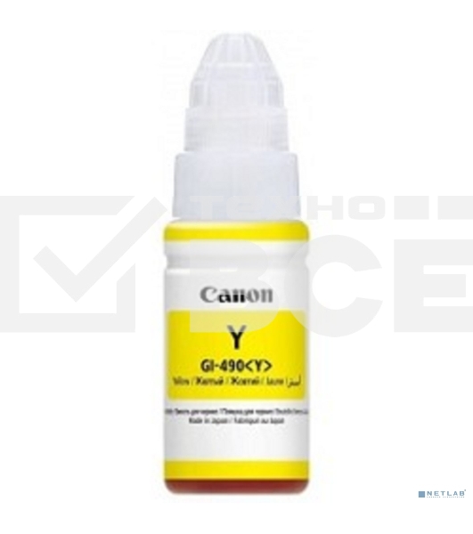 Чернила Canon GI-490Y 0666C001 желтый для Canon Pixma G1400/2400/3400 (70мл)