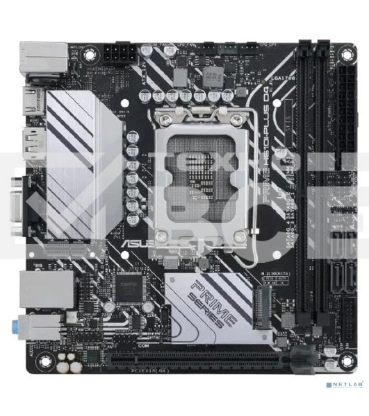 Материнская плата ASUS PRIME H610I-PLUS D4-CSM, LGA 1700, Intel H610, 2xDDR4, 4xSATA, 1xM.2 PCIe 3.0 x4, 1xPCIe 4.0 x16, 1xHDMI, 1xDP, 1xVGA, 2xUSB-A 3.2 Gen 1, 2xUSB-A 2.0, 1x 1Gb LAN, 3x3.5 мм, 7.1, Mini-ITX