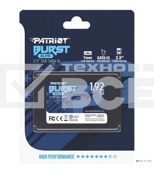 Накопитель SSD Patriot Burst Elite, 1.92Tb, SATA, 2.5