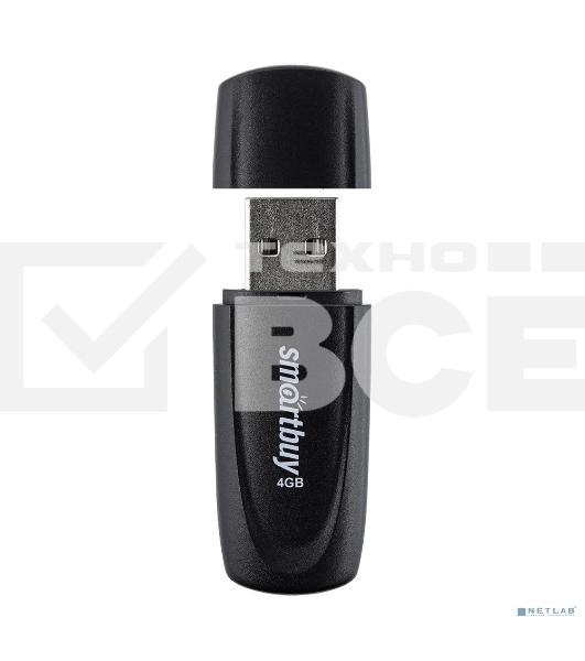 Флеш диск USB 2.0 SmartBuy 004GB Scout Black (SB004GB2SCK)
