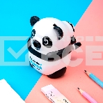 Точилка для карандашей механическая Deli Панда E0518, 1 отверстие, пластик, черный, фото 1