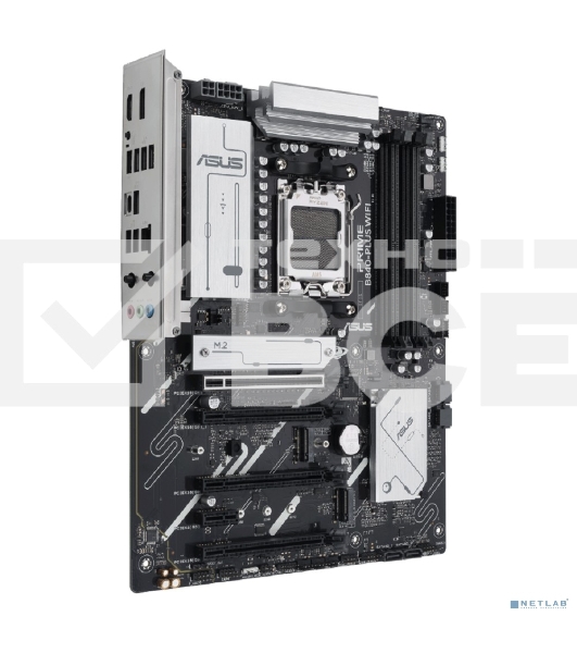 Материнская плата ASUS PRIME B840-PLUS WIFI, AM5, AMD B840, 4xDDR5, 4xSATA, 3xM.2, 1xPCIe 4.0 x16, 1xPCIe 3.0 x16, 2xPCIe 3.0 x16, 1xPCIe 3.0 x1, 1xDP, 1xHDMI, 1x 2.5Gb LAN, 8xUSB-A, 3x3.5 мм, 7.1, ATX