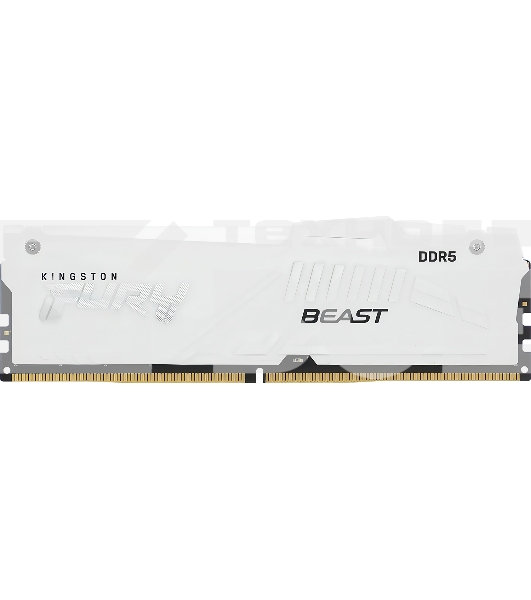 Оперативная память Kingston Fury Beast, DDR5, 16GB (1x16GB), 6000MHz, CL30, с радиатором, RGB, белый