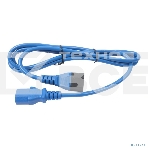 Кабель питания Filum ПВС-АП 3x1.0 С13 - C14, 220/250В, 10А, синий, 1.8м, фото 1