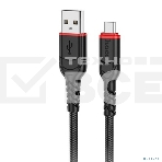 Кабель HOCO X59/USB кабель Micro/3m/2.4A/Нейлон/черный, фото4