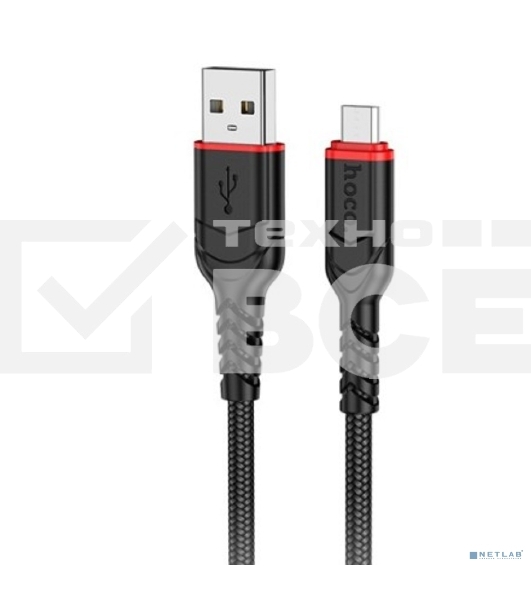 Кабель HOCO X59/USB кабель Micro/3m/2.4A/Нейлон/черный