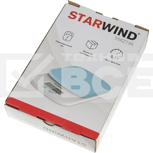 Кухонные весы Starwind SSK2156 макс.вес:2кг голубой