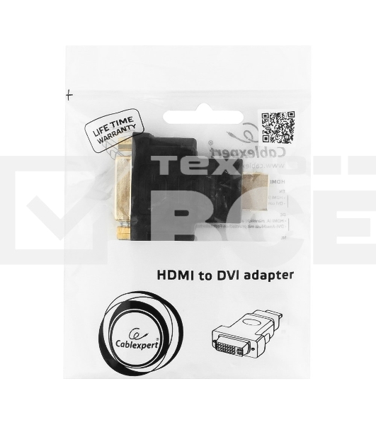 Переходник Gembird Переходник HDMI-DVI 19M/25F, золотые разъемы, пакет(A-HDMI-DVI-3)