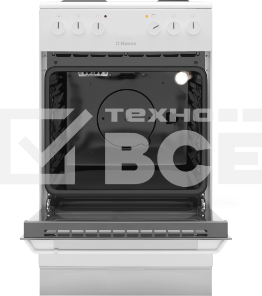 Плита электрическая Hansa FCEW54120 белый, конфорок 4 шт, духовка 62 л, 50 см x 85 см x 60 см