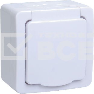 Розетка одноместная Iek ERMP12-K01-16-54-EC РСб20-3-ГПБб роз.1м с з/к о/у IP54 (цвет крышки:белый) ГЕРМЕС PLUS
