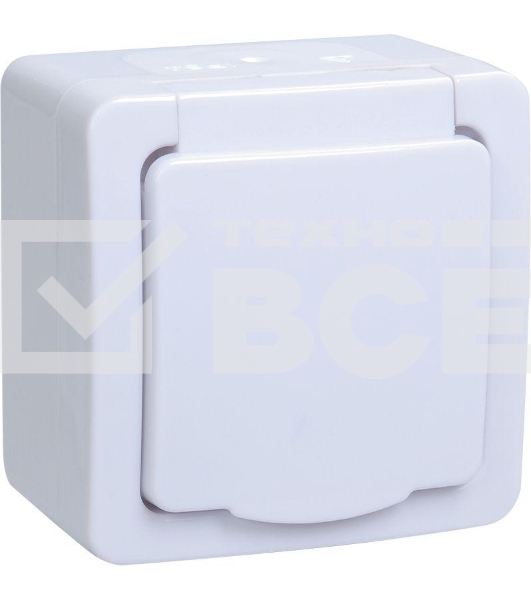 Розетка одноместная Iek ERMP12-K01-16-54-EC РСб20-3-ГПБб роз.1м с з/к о/у IP54 (цвет крышки:белый) ГЕРМЕС PLUS