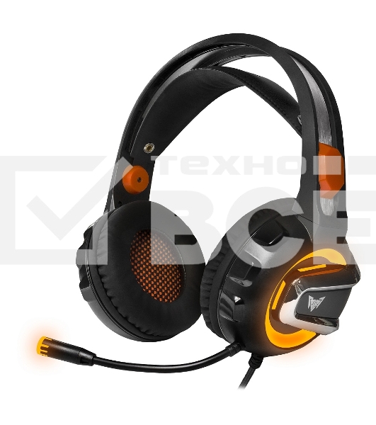 Гарнитура игровая Crown CMGH-3103 черный/оранжевый