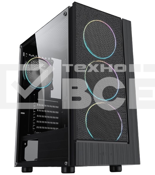 Компьютерный корпус AeroCool / Formula F-33RGB черный без БП ATX 3x120mm 2xUSB2.0 1xUSB3.0 audio bott PSU