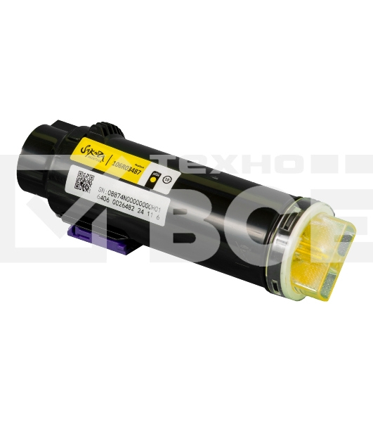Картридж Sakura 106R03487 для Xerox Phaser, WC, желтый, 2400 к.