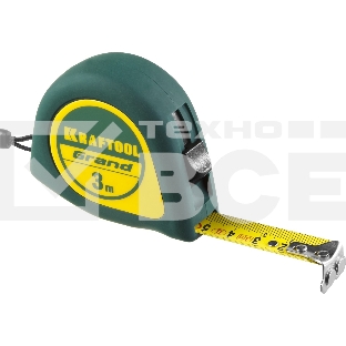 Рулетка KRAFTOOL GRAND 3м / 16мм с ударостойким корпусом (ABS) и противоскользящим покрытием