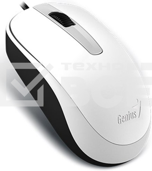 Мышь проводная Genius DX-120 белый, 1000 dpi, USB, кнопки - 3