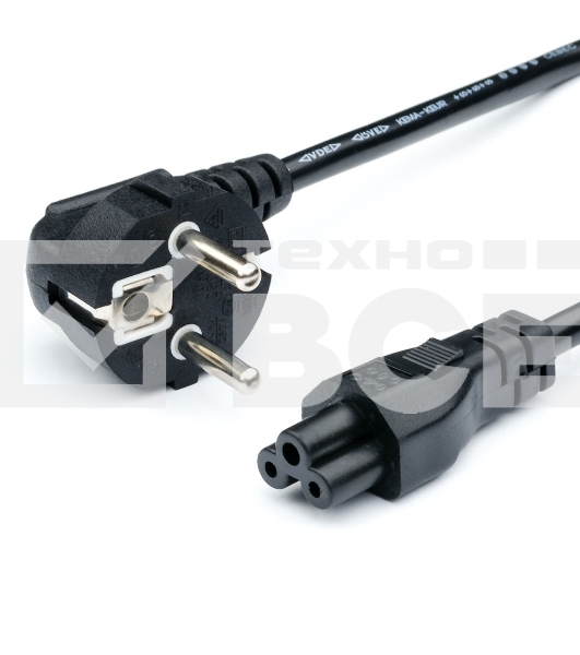 Кабель питания GoPower евровилка CEE 7/7-IEC 320 C5 1.8м ПВХ 0.75мм черный (1/10/160)