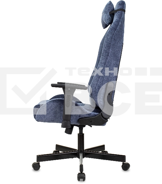 Кресло игровое Knight N1 Fabric синий Light-27 с подголов. крестовина металл