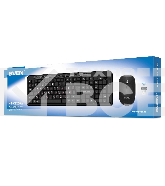 Набор SVEN KB-C3200W беспроводные клавиатура и мышь, чёрные