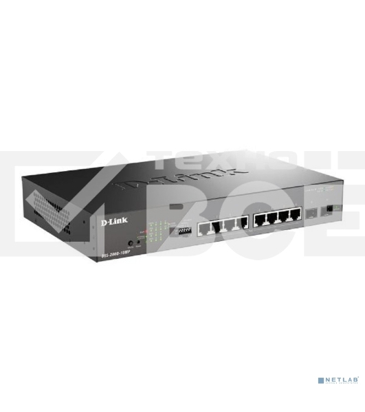 Сетевой коммутатор Smart L2 Surveillance Switch 8х1000Base-T PoE, 2x1000Base-X SFP, PoE Budget 130W, Long-range PoE up to 250m