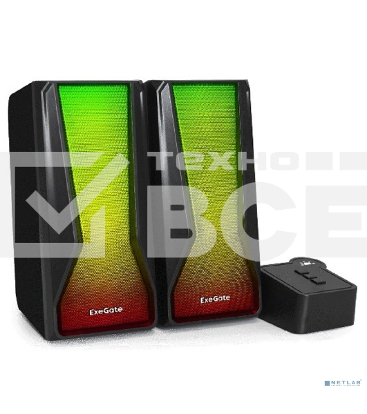 Акустическая система 2.0 ExeGate EX289687RUS Accord 230 (питание USB,Bluetooth, 2х3Вт (6Вт RMS), 60-20000Гц, цвет черный, RGB подсветка)