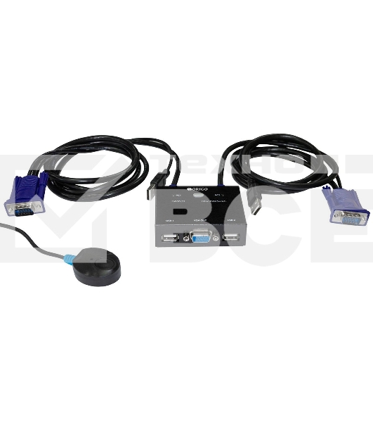 Переключатель KVM 2-портовый  ORIGO OKVM221/A1A с портами VGA и USB