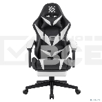 Кресло игровое Defender Aspect черный/белый, класс 4, PU, подножка, фото3