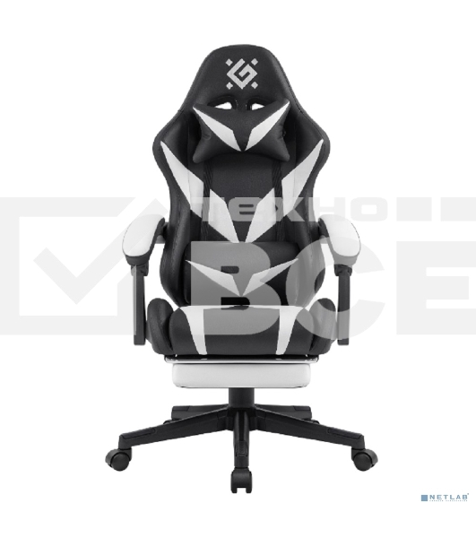 Кресло игровое Defender Aspect черный/белый, класс 4, PU, подножка