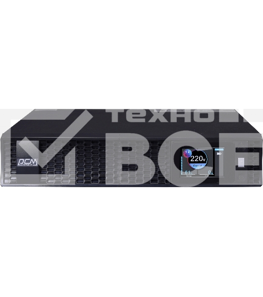 Источник бесперебойного питания Powercom Next, On-Line, 1000VA/1000W, Rack/Tower, 8*IEC320-C13, LCD, Serial+USB, SmartSlot, подкл. доп. Батарей (2027157)