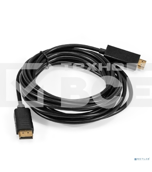 Кабель DisplayPort-HDMI ExeGate EX-CC-DP-HDMI-5.0 (20M/19M, 5м, экран)